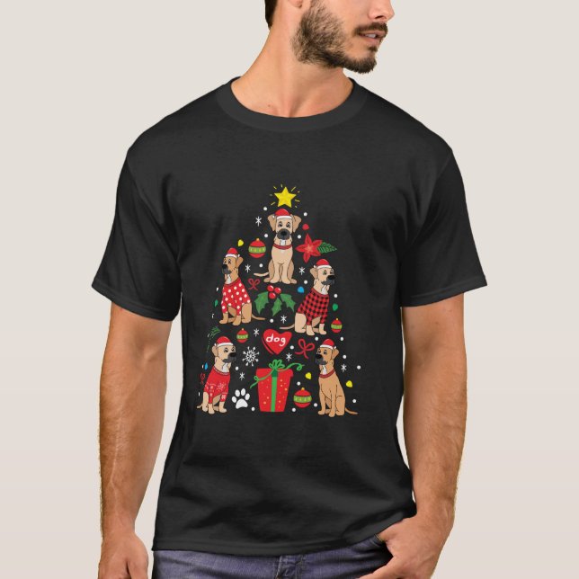 Black Mouth Cur Christmas Tree Bauble Dog  T-Shirt (Front)