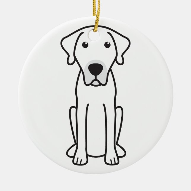 Black Mouth Cur Dog Cartoon Ceramic Tree Decoration (Front)