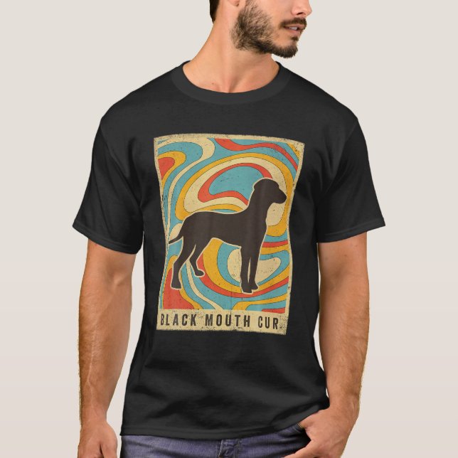 Black Mouth Cur Dog Retro Vintage T-Shirt (Front)