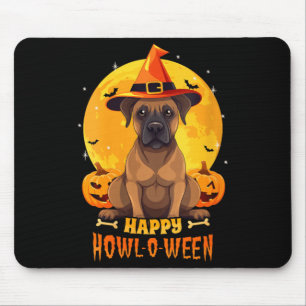 Black Mouth Cur Halloween Dog Howl O Ween Funny Mouse Pad