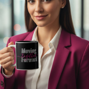 Black Moving Forward Together Typography Mug