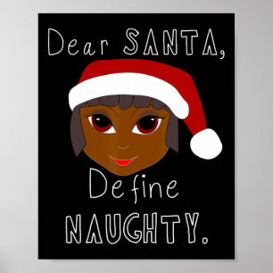 Black mrs claus santa define naughty black family poster