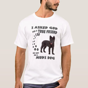 Black Mudi Dog Quote Mum, Moody Dad Lover Costume, T-Shirt