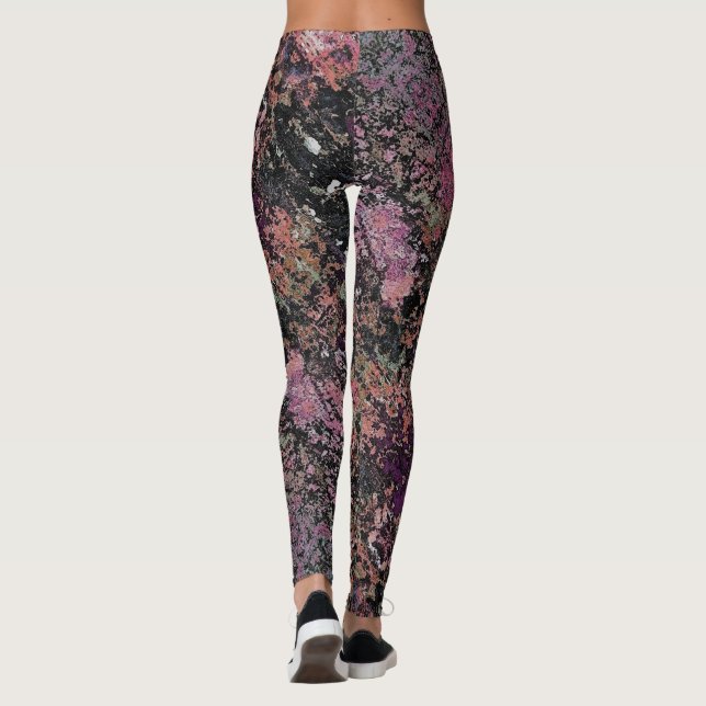 Black Multi-Colour Leggings - HAMbWG (Back)