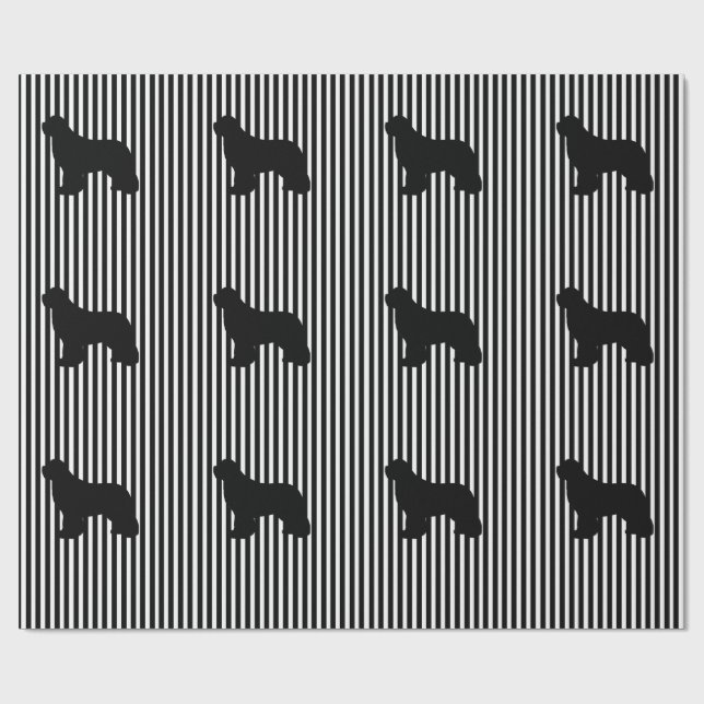 black multi Newfoundland Dog Gift Wrap (Flat)