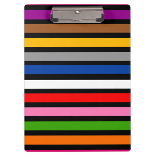 Black Multicolor Stripes Lines Pattern Design Clipboard