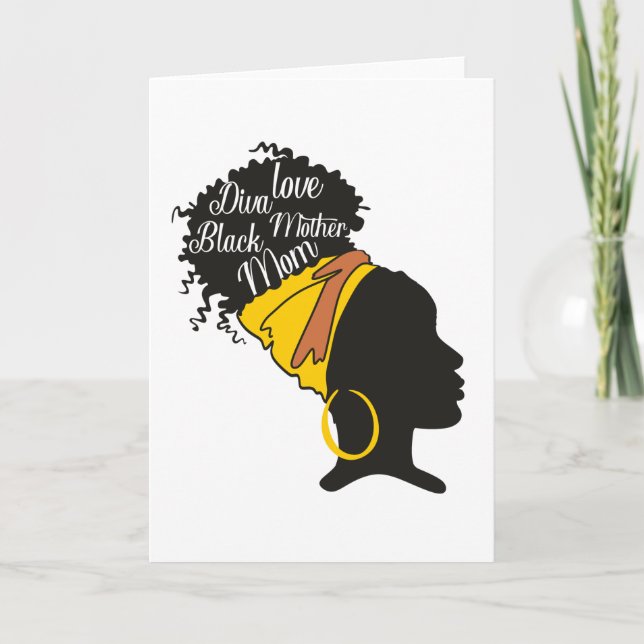 Black Mum Diva Love Nana Mother's day Card (Front)