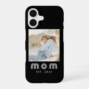 Black Mum Established Retro Script Photo iPhone 16 Case