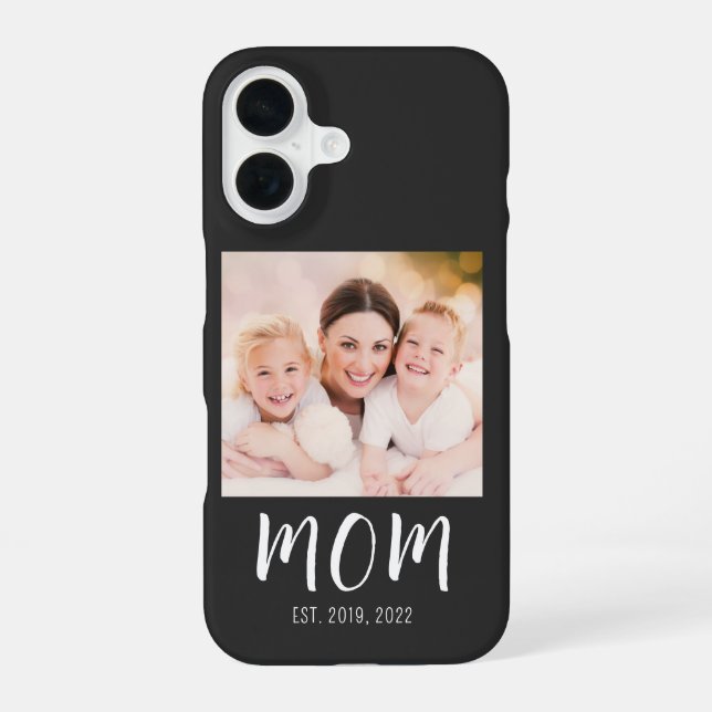 Black Mum Established Script Photo Case-Mate iPhone 16 Case (Back)