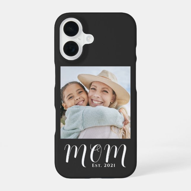 Black Mum Established Script Photo Case-Mate iPhone 16 Case (Back)