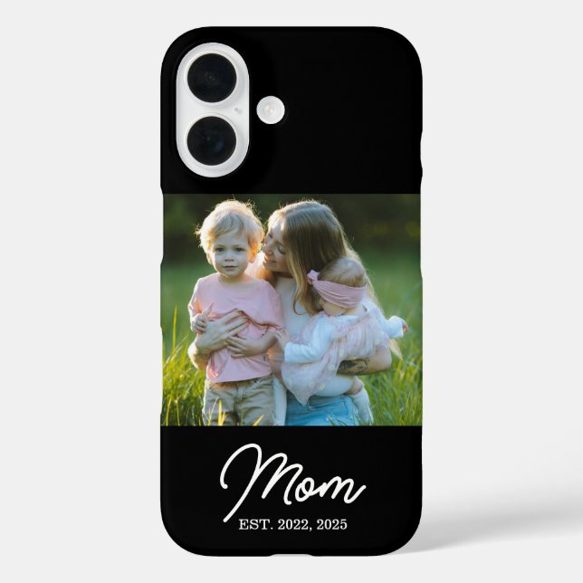 Black Mum Established Script Photo Case-Mate iPhone Case (Back)