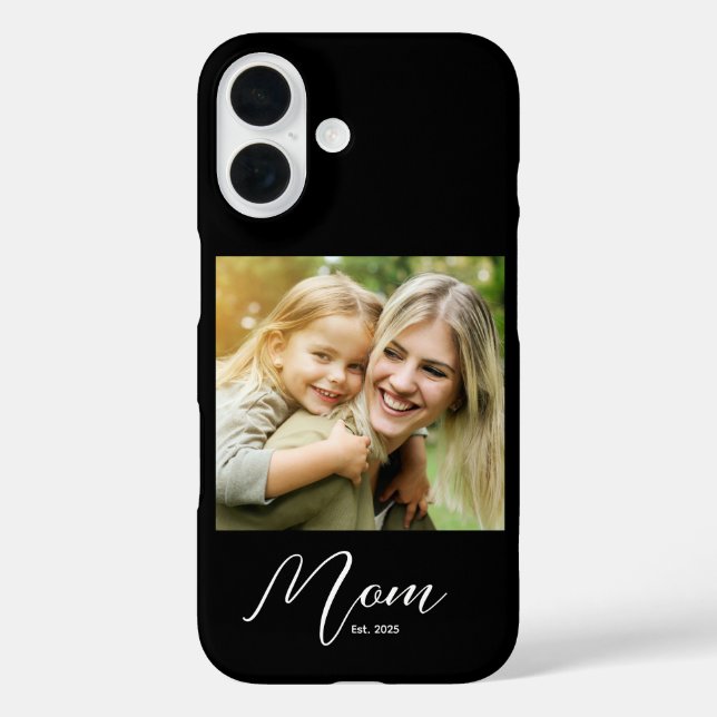 Black Mum Established Script Photo Case-Mate iPhone Case (Back)