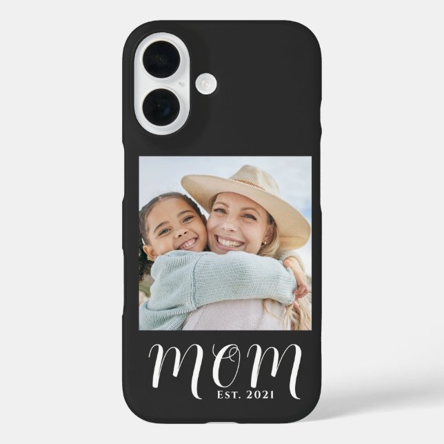 Black Mum Established Script Photo Case-Mate iPhone Case (Back)