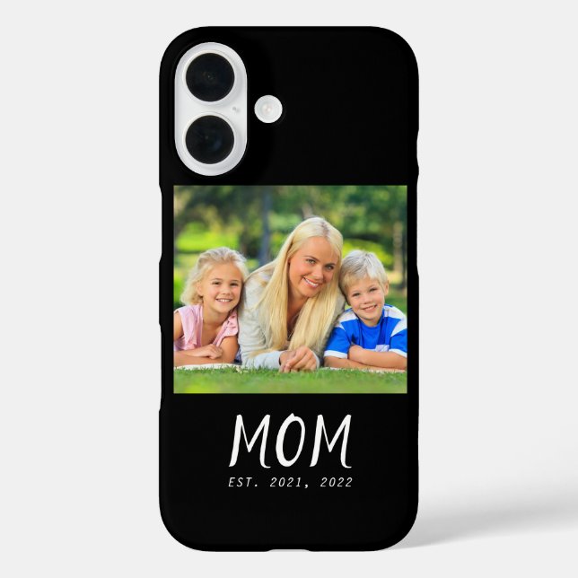 Black Mum Established Script Photo Case-Mate iPhone Case (Back)
