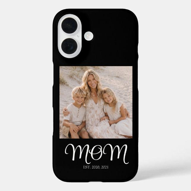 Black Mum Established Script Photo Case-Mate iPhone Case (Back)