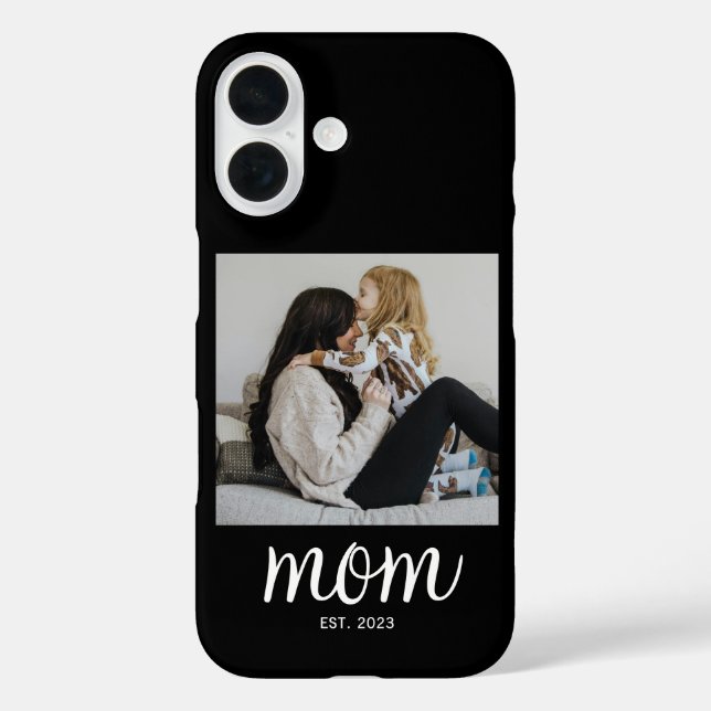 Black Mum Established Script Photo Case-Mate iPhone Case (Back)