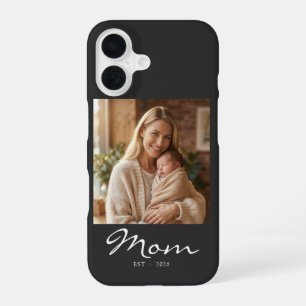 Black Mum Established Script Photo iPhone 16 Case