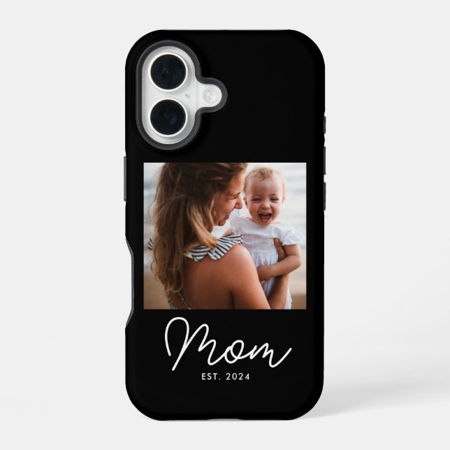 Black Mum Established Script Photo  iPhone 16 Case (Back)