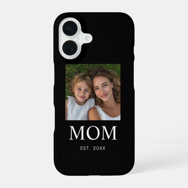 Black Mum Established Script Photo  iPhone 16 Case (Back)