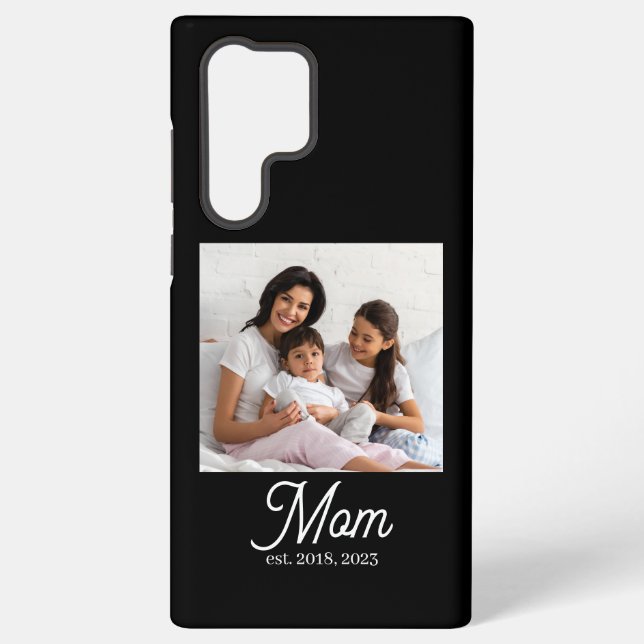 Black Mum Established Script Samsung Galaxy S22 Ultra Case (Back)