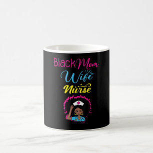 Black Mum Wife Nurse Cute Nurses Day Rn Lpn Nursin Coffee Mug
