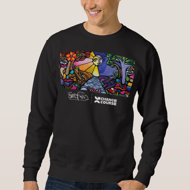 Black Mural Crew Neck Sweatshirt (Front)