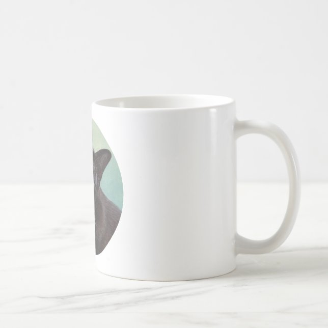 Black Murmese Cat Moose Coffee Mug (Right)