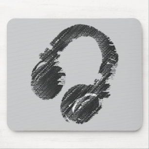 black music deejay headphone mouse pad