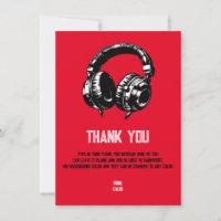 Black Music Headphones Dance DJ Birthday Thank You