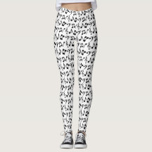 Black Music Notes Leggings