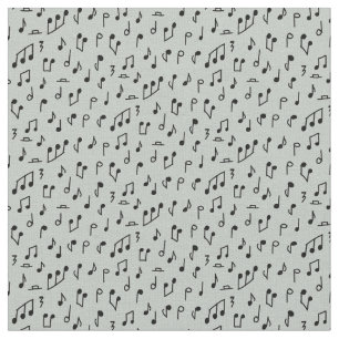 Black Music Notes on Grey Fabric