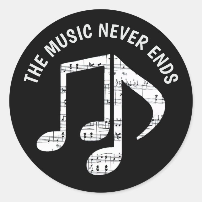 Black Music Notes Sticker Set (Front)
