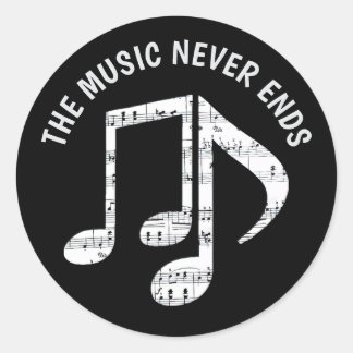 Black Music Notes Sticker Set