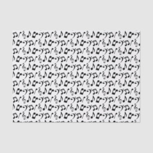 Black Music Notes Tissue Paper