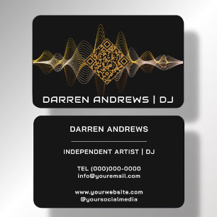 Black   Music QR Code Soundwave Business Card