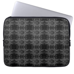 Black music speaker pattern laptop sleeve
