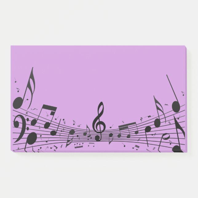 Black Musical Design Post-It Notes (Front)