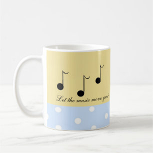 Black Musical Notes with Musical Sayings Coffee Mug
