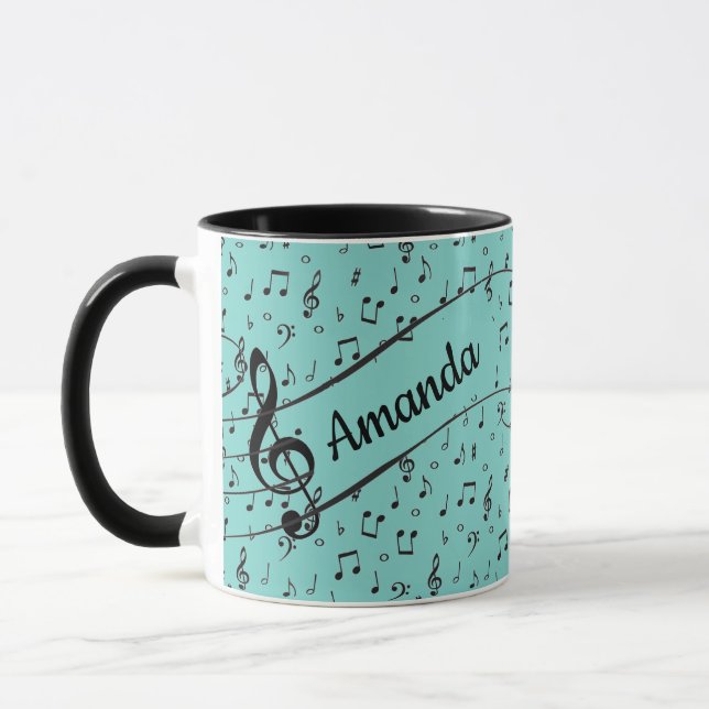 Black Musical personalised Coffee Mug (Left)