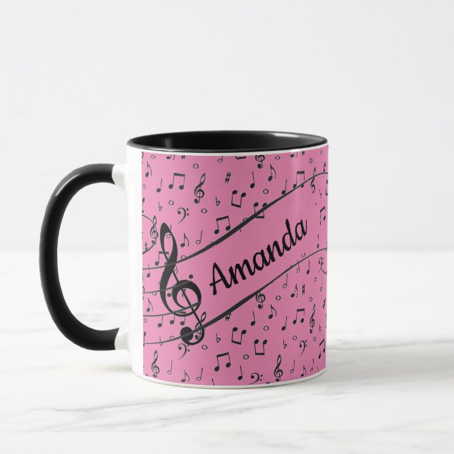 Black Musical personalised Coffee Mug (Left)