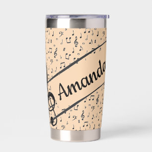 Black Musical personalised Coffee Mug Insulated Tumbler