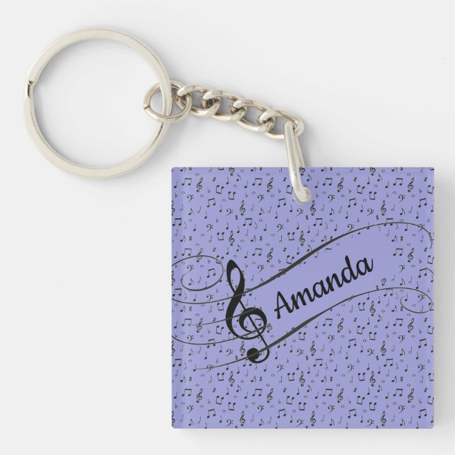 Black Musical personalised  Key Ring (Front)