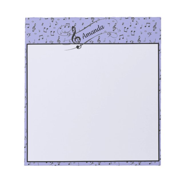 Black Musical personalised  Notepad (Front)