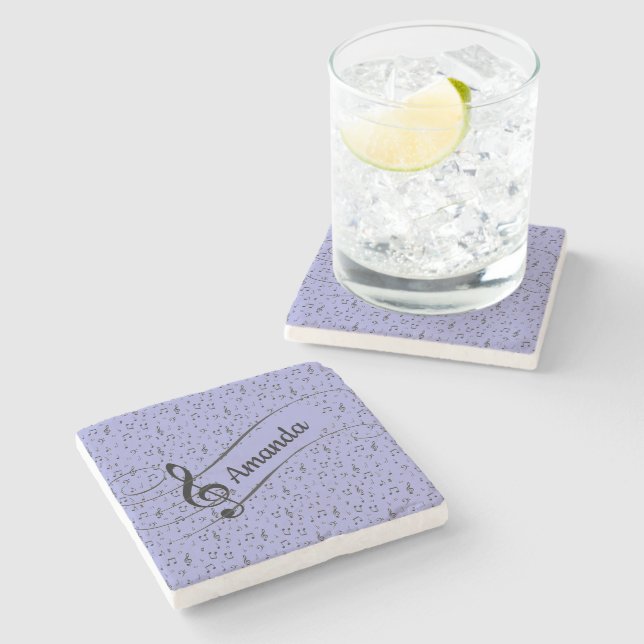 Black Musical personalised   Stone Coaster (Side)