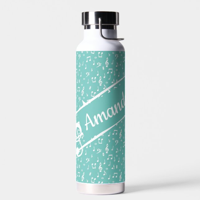 Black Musical personalised   Water Bottle (Left)