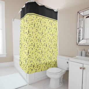 Black Musical  Shower Curtain