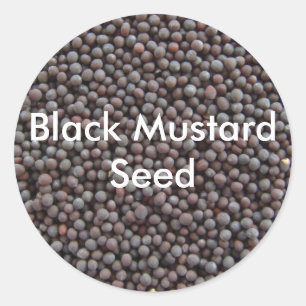 Black Mustard Classic Round Sticker