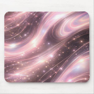 Black & muted blush space patterns AI art Mouse Pad
