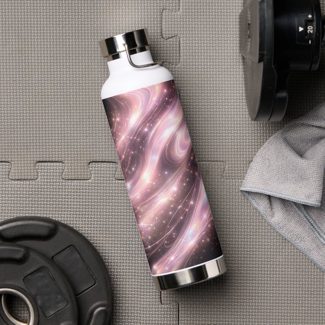 Black & muted blush space patterns AI art  Water Bottle (Gym (Rotated))
