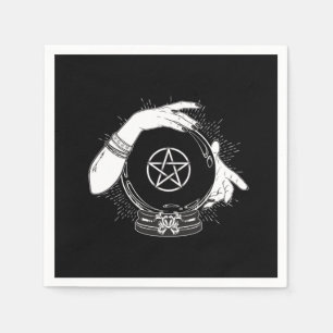 Black Mystic Fortune Teller Mystical Crystal Ball Napkin